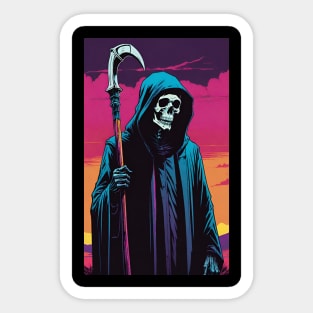 Retro Grim Reaper 4 Sticker